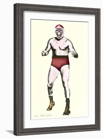 Thousand Masks, Mexican Wrestler--Framed Art Print