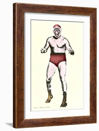 Thousand Masks, Mexican Wrestler--Framed Art Print