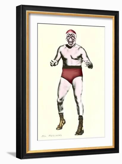 Thousand Masks, Mexican Wrestler--Framed Art Print