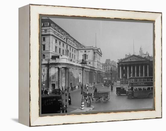 Threadneedle Street Front of "Old Lady of Threadneedle Street," Showing the Bank of London Building-Hans Wild-Framed Premier Image Canvas