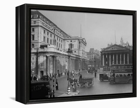 Threadneedle Street Front of "Old Lady of Threadneedle Street," Showing the Bank of London Building-Hans Wild-Framed Premier Image Canvas