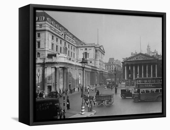 Threadneedle Street Front of "Old Lady of Threadneedle Street," Showing the Bank of London Building-Hans Wild-Framed Premier Image Canvas