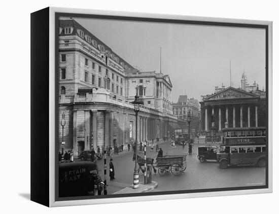 Threadneedle Street Front of "Old Lady of Threadneedle Street," Showing the Bank of London Building-Hans Wild-Framed Premier Image Canvas