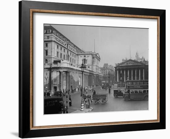 Threadneedle Street Front of "Old Lady of Threadneedle Street," Showing the Bank of London Building-Hans Wild-Framed Photographic Print