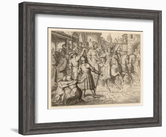 Threatened with Excommunication by the Pope Luther Travels to Worms-Gustav Konig-Framed Art Print