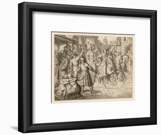 Threatened with Excommunication by the Pope Luther Travels to Worms-Gustav Konig-Framed Art Print