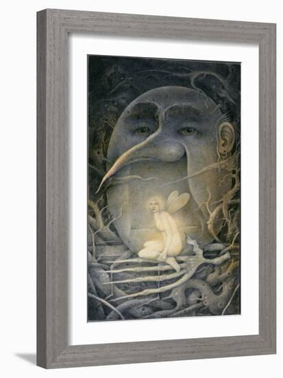 Threatening Humpty Dumpty and Fairy. "If You Go Down to the Woods Today..."-Wayne Anderson-Framed Giclee Print