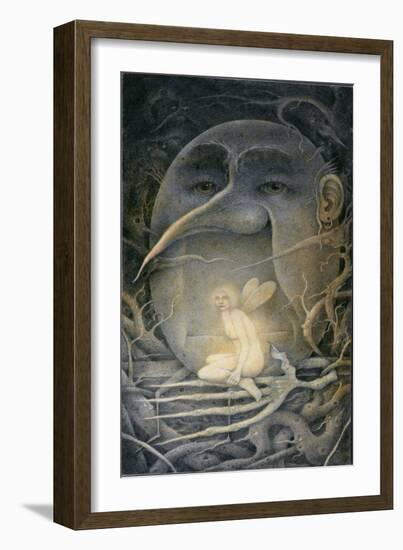 Threatening Humpty Dumpty and Fairy. "If You Go Down to the Woods Today..."-Wayne Anderson-Framed Giclee Print