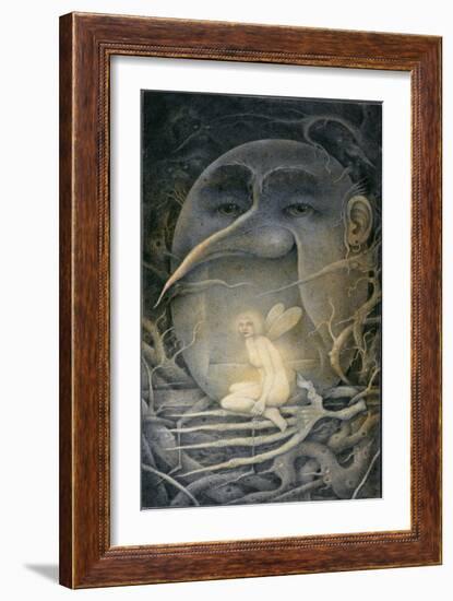 Threatening Humpty Dumpty and Fairy. "If You Go Down to the Woods Today..."-Wayne Anderson-Framed Giclee Print