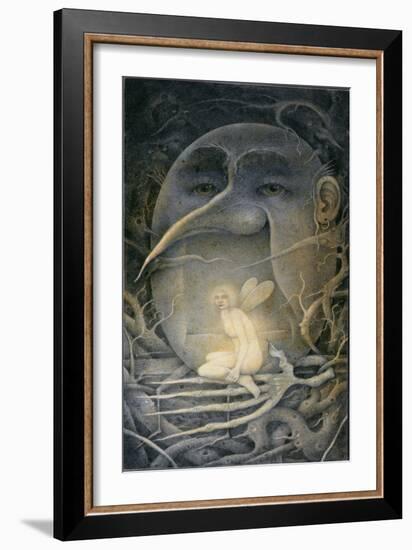Threatening Humpty Dumpty and Fairy. "If You Go Down to the Woods Today..."-Wayne Anderson-Framed Giclee Print