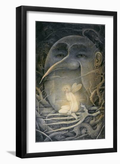 Threatening Humpty Dumpty and Fairy. "If You Go Down to the Woods Today..."-Wayne Anderson-Framed Giclee Print