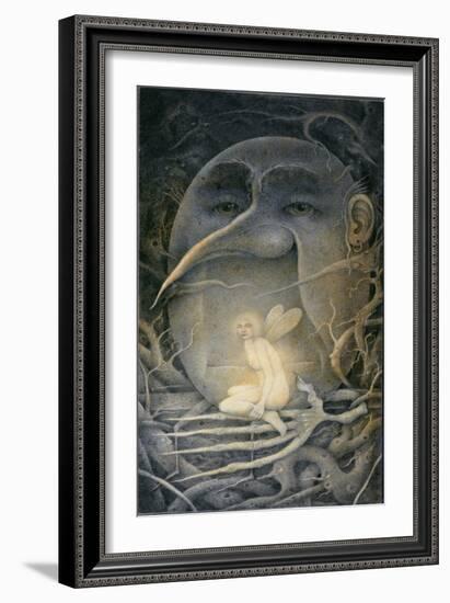 Threatening Humpty Dumpty and Fairy. "If You Go Down to the Woods Today..."-Wayne Anderson-Framed Giclee Print