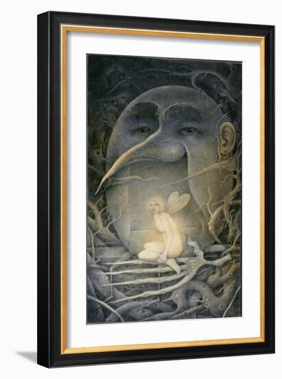 Threatening Humpty Dumpty and Fairy. "If You Go Down to the Woods Today..."-Wayne Anderson-Framed Giclee Print