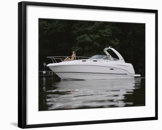 Three Adults on a Yacht-null-Framed Photographic Print