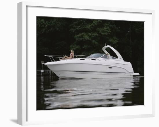 Three Adults on a Yacht--Framed Photographic Print