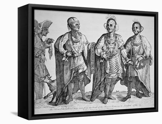 Three American Cherokee Chiefs, 1762-null-Framed Premier Image Canvas