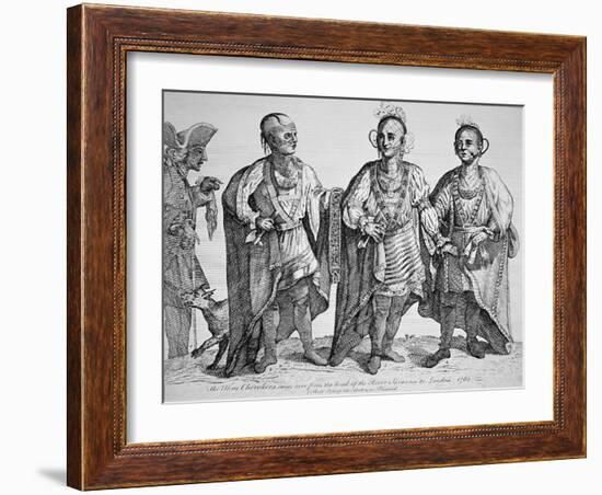 Three American Cherokee Chiefs, 1762-null-Framed Giclee Print