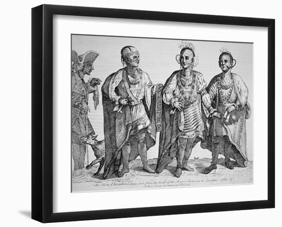 Three American Cherokee Chiefs, 1762-null-Framed Giclee Print