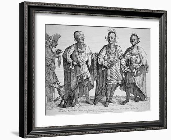 Three American Cherokee Chiefs, 1762-null-Framed Giclee Print