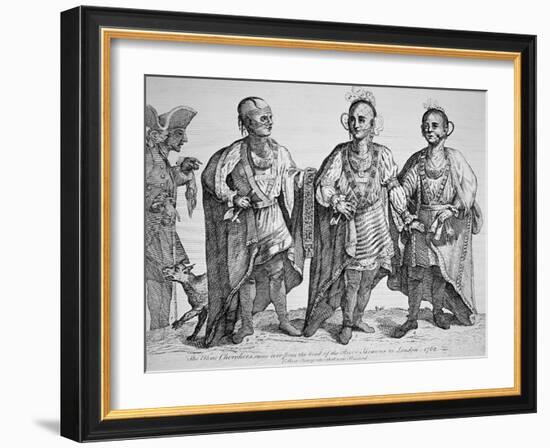 Three American Cherokee Chiefs, 1762-null-Framed Giclee Print