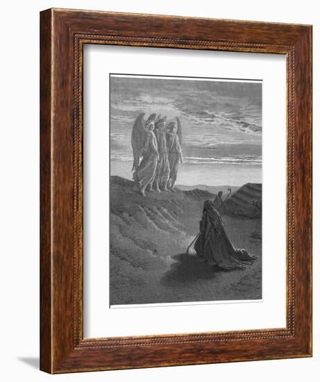 Three Angels Appear to Abraham and Inform Him of God's Intentions-Gustave Dor?-Framed Photographic Print