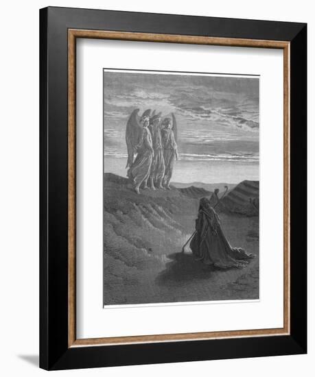 Three Angels Appear to Abraham and Inform Him of God's Intentions-Gustave Dor?-Framed Photographic Print