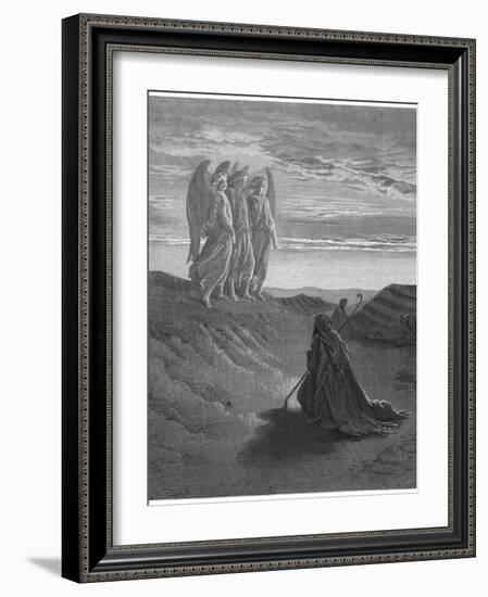 Three Angels Appear to Abraham and Inform Him of God's Intentions-Gustave Dor?-Framed Photographic Print