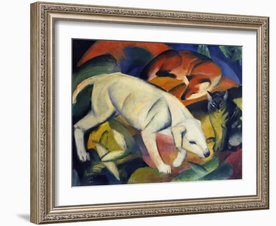 Three Animals (A Dog, a Fox, and a Cat), 1912-Franz Marc-Framed Giclee Print