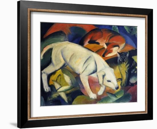 Three Animals (A Dog, a Fox, and a Cat), 1912-Franz Marc-Framed Giclee Print