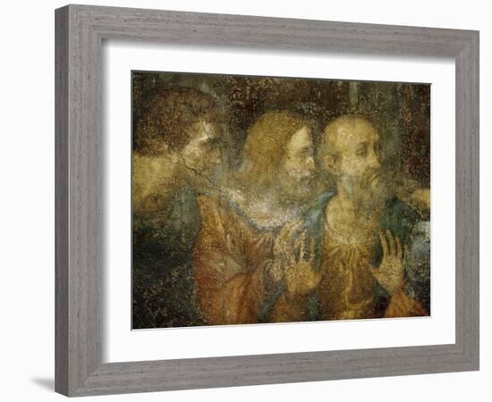 Three Apostles, Detail from Leonardo's Last Supper, 1498-Leonardo da Vinci-Framed Giclee Print