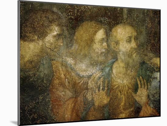 Three Apostles, Detail from Leonardo's Last Supper, 1498-Leonardo da Vinci-Mounted Giclee Print