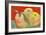 Three Apples with Red Background-Blenda Tyvoll-Framed Art Print