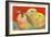 Three Apples with Red Background-Blenda Tyvoll-Framed Art Print