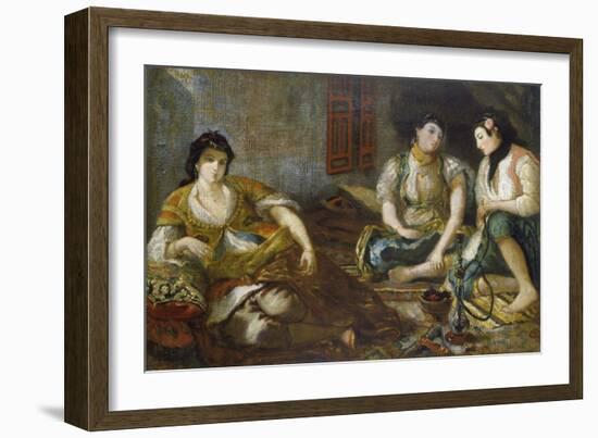 Three arab women (Study for the oil painting)-Eugene Delacroix-Framed Giclee Print