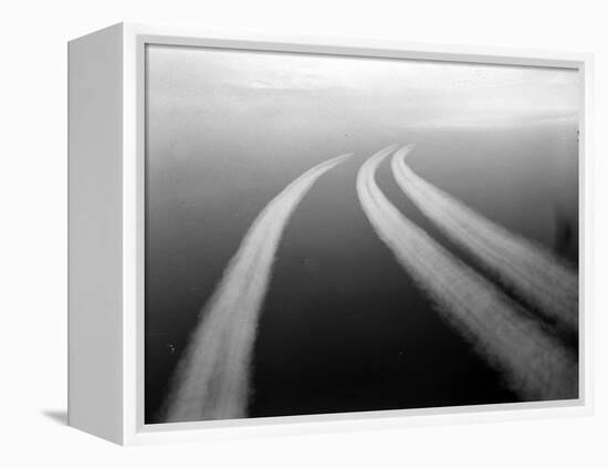 Three B-17 Aircraft from Eight Air Force Leave Vapor Trail in the Sky, England, 1943-David Scherman-Framed Premier Image Canvas