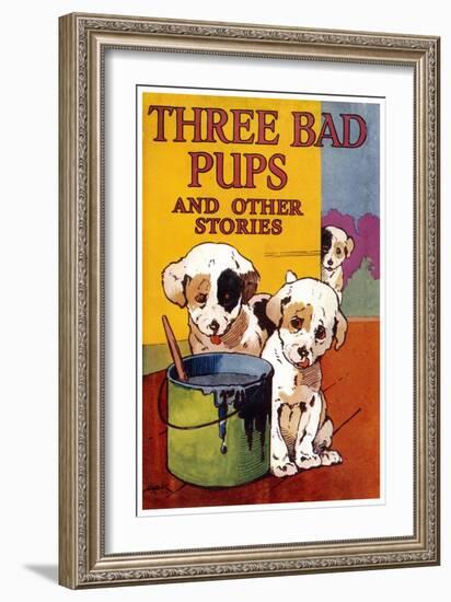 Three Bad Pups And Other Stories-AEK-Framed Art Print