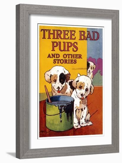 Three Bad Pups And Other Stories-AEK-Framed Art Print