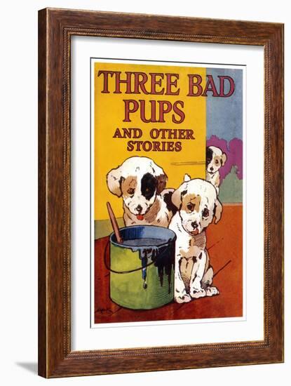 Three Bad Pups And Other Stories-AEK-Framed Art Print