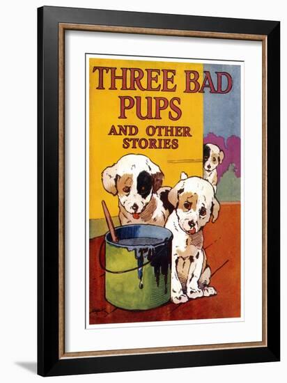 Three Bad Pups And Other Stories-AEK-Framed Art Print