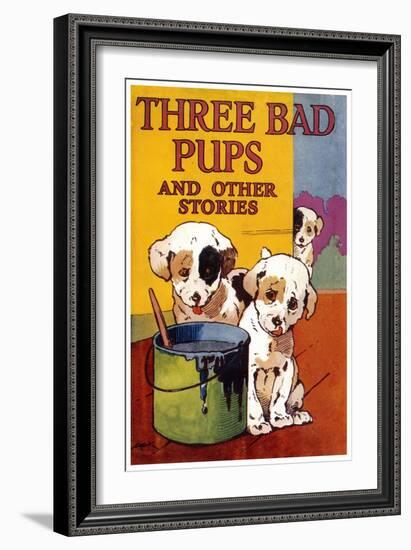 Three Bad Pups And Other Stories-AEK-Framed Art Print