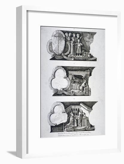 Three Bas-Reliefs in Edward the Confessor's Chapel, Westminster Abbey, London, 1782-null-Framed Giclee Print