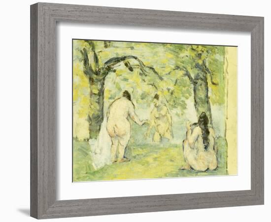 Three Bathers, 1875-77-Paul Cézanne-Framed Giclee Print