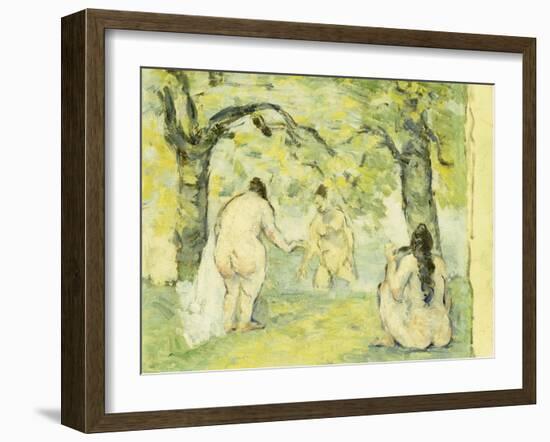 Three Bathers, 1875-77-Paul Cézanne-Framed Giclee Print