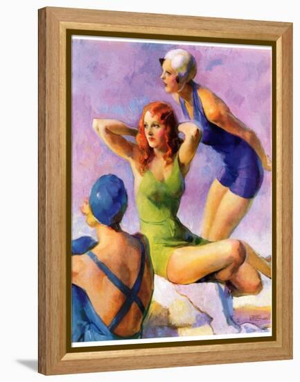 "Three Bathing Beauties,"July 8, 1933-John LaGatta-Framed Premier Image Canvas