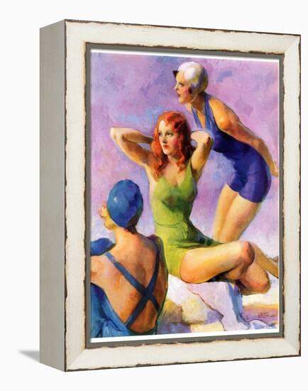 "Three Bathing Beauties,"July 8, 1933-John LaGatta-Framed Premier Image Canvas