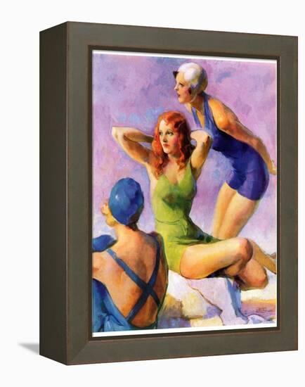 "Three Bathing Beauties,"July 8, 1933-John LaGatta-Framed Premier Image Canvas