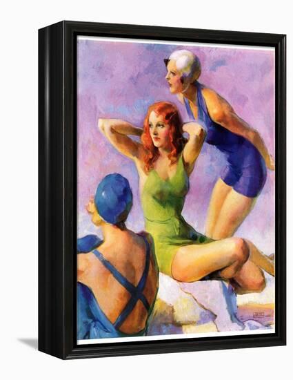 "Three Bathing Beauties,"July 8, 1933-John LaGatta-Framed Premier Image Canvas