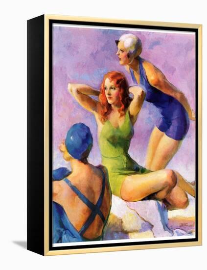 "Three Bathing Beauties,"July 8, 1933-John LaGatta-Framed Premier Image Canvas