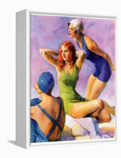 "Three Bathing Beauties,"July 8, 1933-John LaGatta-Framed Premier Image Canvas