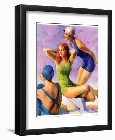 "Three Bathing Beauties,"July 8, 1933-John LaGatta-Framed Giclee Print